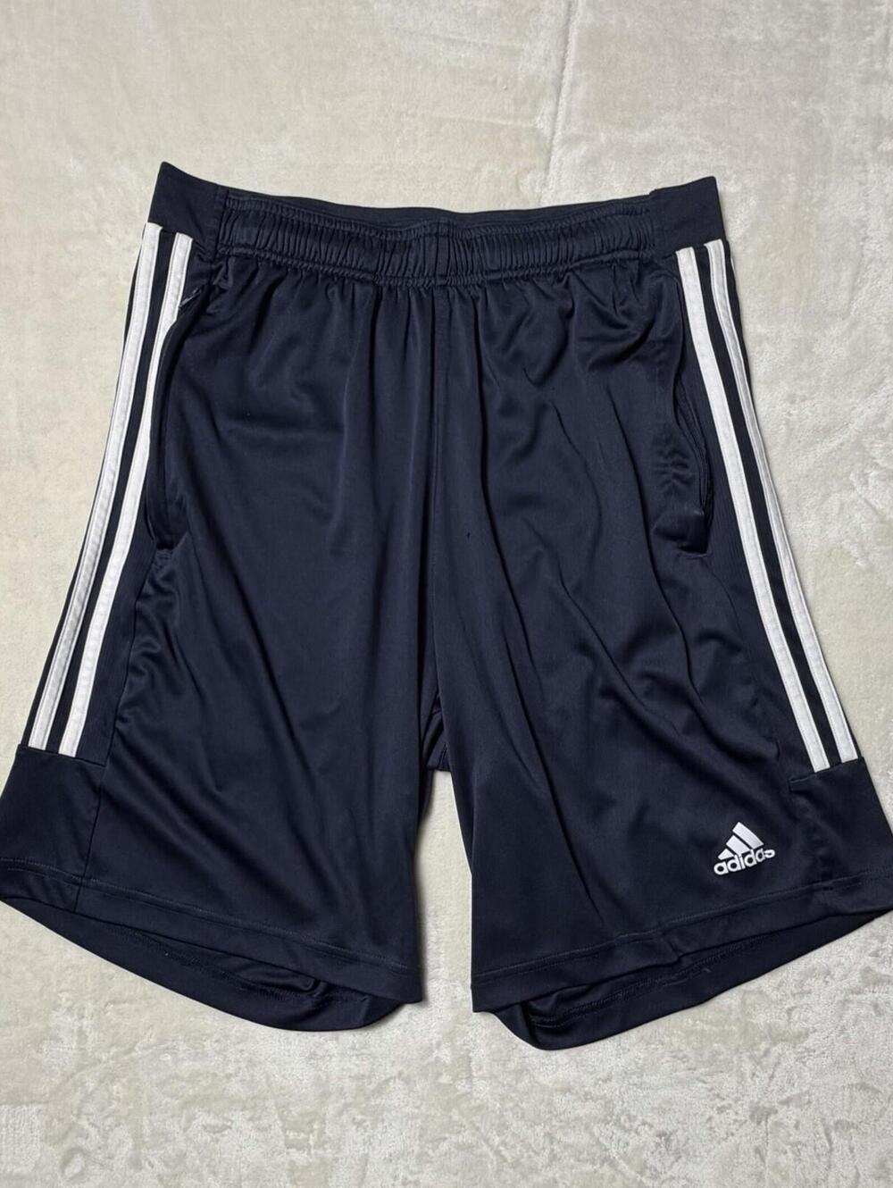 Adidas Men's AeroReady 3-Stripe Training Shorts Navy Blue Size Medium Gym Run